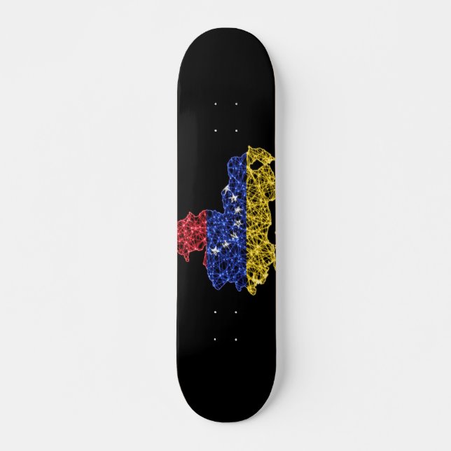 Skate Mapa da Venezuela, Mapa da linha de malha polígono (Frente)