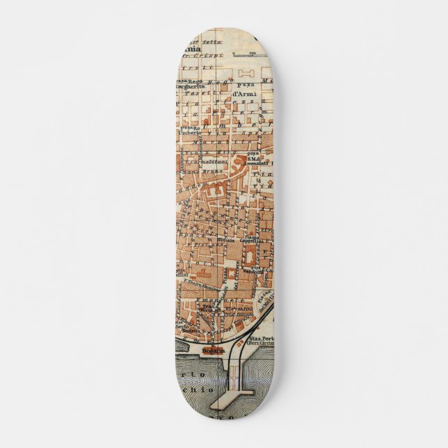 Skate Mapa das Vintagens de Catânia Itália (1905) (Frente)