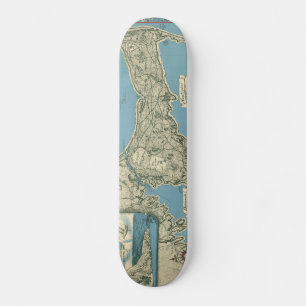Skate Mapa de Vintage do Cabo Cod (1945)