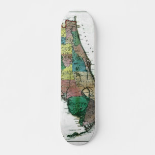 Skate Mapa do Estado da Flórida de 1856 por Columbus Dre