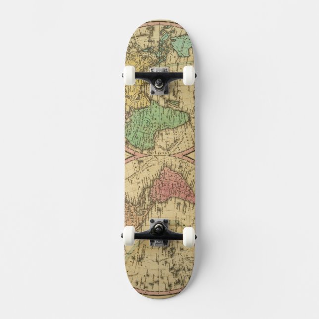 Skate Mapa do mundo na projeção Globular (Frente)