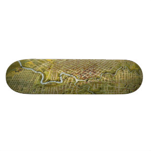 Skate Mapa do vintage de Houston Texas (1891)