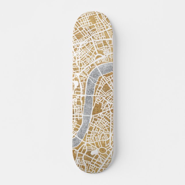 Skate Mapa dourado da cidade de Londres (Frente)