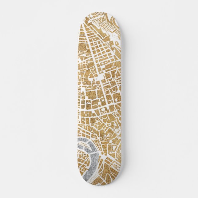 Skate Mapa dourado da cidade de Roma (Frente)