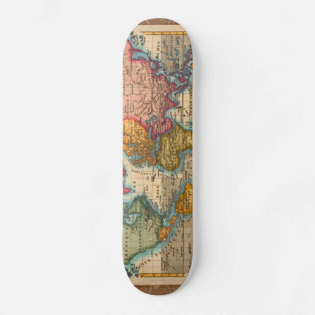 Skate Mapa Mundial 1780 Bonne Antique Planisferio  (Frente)