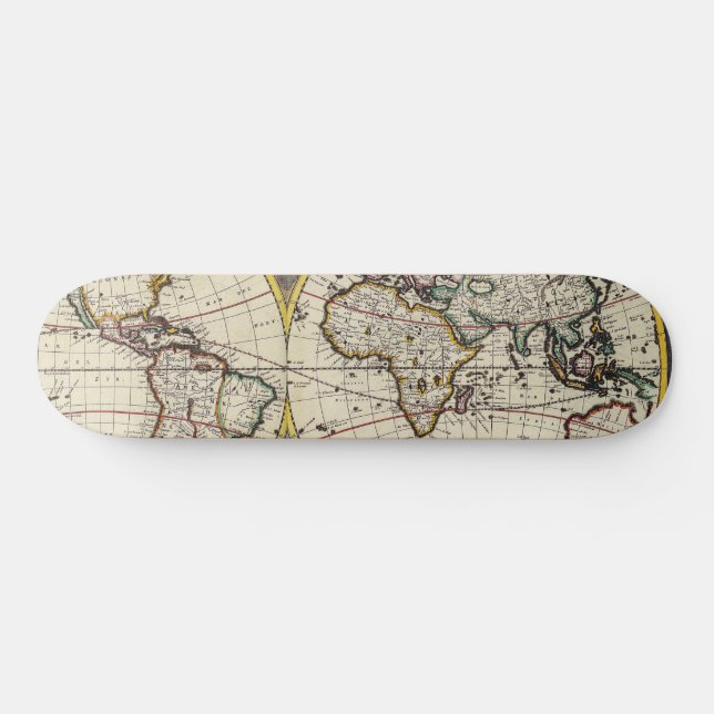 Skate Mapa Mundial Vintage com os Quatro Elementos Mitol (Horz)