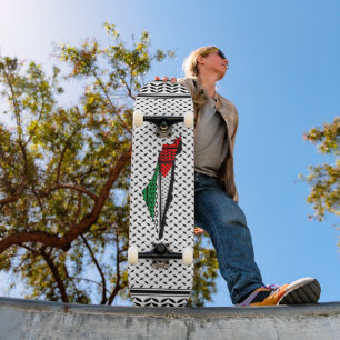 Skate Mapa Palestino que Bandeira e Padrão Keffiyeg