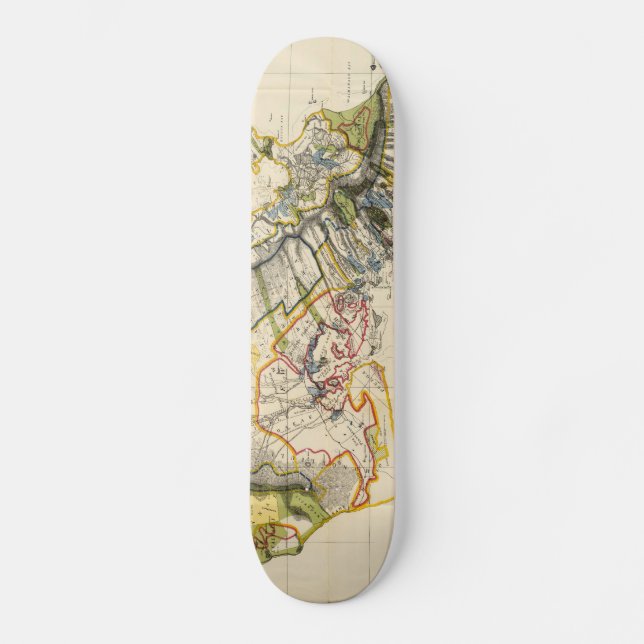 Skate Mapa Vintage de Oahu Hawaii (1906) (Frente)