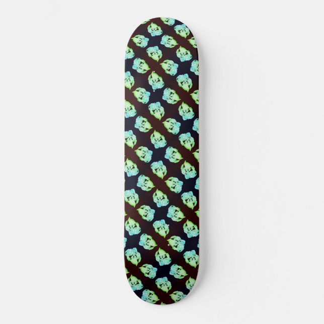 Skate Marble abstrato de arte moderna estilhaçada verde (Frente)