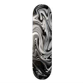 Skate Marble Elegante 7 - Preto e Branco Líquido
