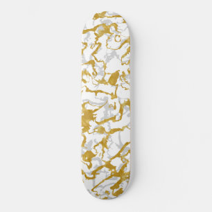 Skate Marble Selvagem 9 - Branco e Dourado,Cinza