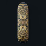Skate Marinho Moderno Chic Blue Dourado Mandala<br><div class="desc">Esta design de inspiração chica e boêmica é perfeita para uma na moda e moda mulher. Ele apresenta uma mandala desenhada à mão com folha de ouro falsa impressa em cima de um simples e moderno marinho escuro a um fundo azul mais escuro de gradiente ombre. É bonito, boho, bonito,...</div>