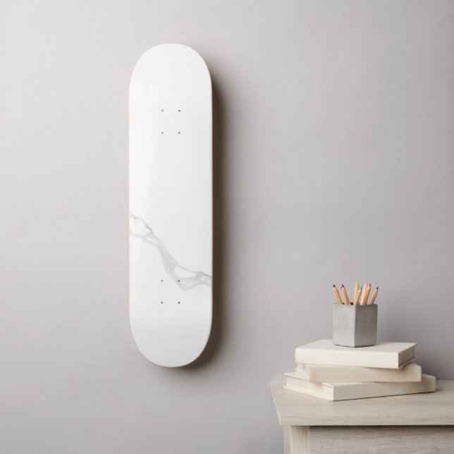 Skate Mármore Branco  (Arte de parede)