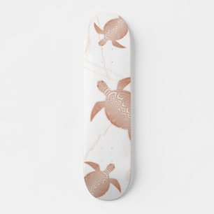Skate Mármore Branco da Tartaruga Dourada rosa