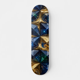 Skate Mármore Geométrico Azul Rubi Luxo 