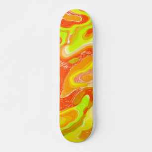 Skate Mármore Laranja Lava Textura Topográfica Abstrata