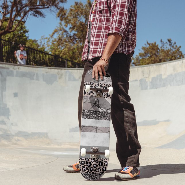 Skate Mármore Leopardo Glitter Listras Glam 1 (Ao ar livre 2)