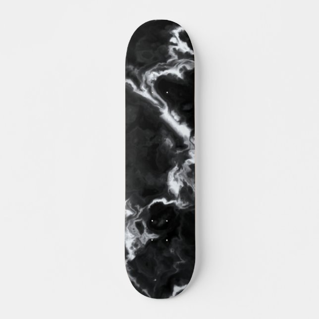Skate Mármore Preto Clássico personalizar diy cinza bran (Frente)