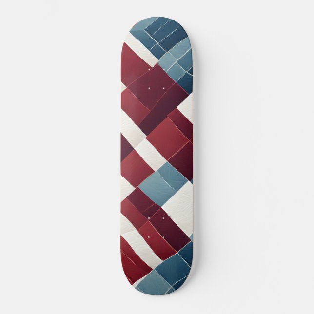 Skate Marrom e fundo azul com texturas (Frente)