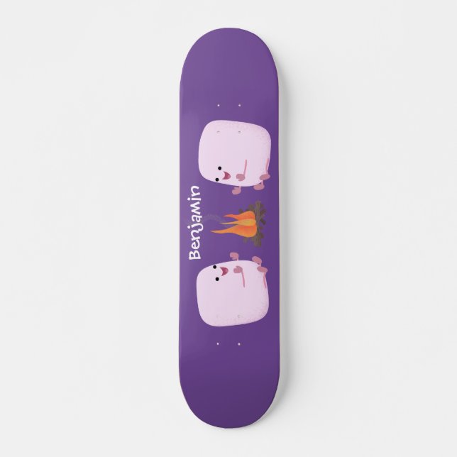 Skate Marshmallows cor-de-rosa lindos por desenhos anima (Frente)