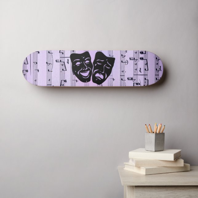 Skate Máscaras de Música e Teatro Puros (Arte de parede (Horz))