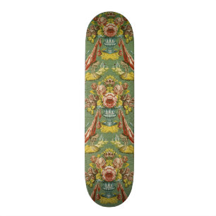Skate Matéria têxtil com um motivo floral de repetiç