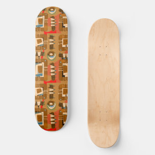 Skate Matriz Étnica abstrato - Terraço Marrom