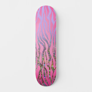 Skate Meio Brilho Impressão Tigre Rosa
