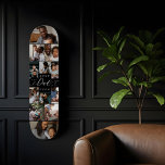 Skate Melhor Colagem de Fotos do Dia de os pais de Scrip<br><div class="desc">Celebre o Dia de os pais com um presente de um tipo que se baseia no amor e nas memórias. Nosso skate de melhor Pai sobre colagem de fotos já foi projetado para apresentar 12 fotos de sua família favorita, criando um tributo ousado e pessoal aos momentos mais importantes. O...</div>