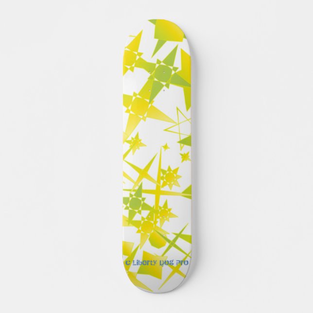 SKATE MELHORES SKATEBOARDS - ESTRELAS AMARELAS EM BRANCO (Frente)