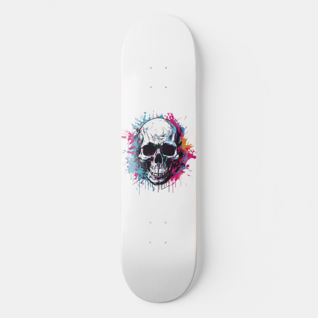 Skate Meme de Caveira (Frente)