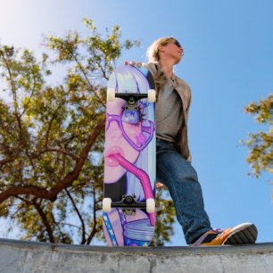 Skate Menina da Internet de Óculos Estrelados Pastel
