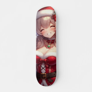 Skate Menina de Natal de animação bonita