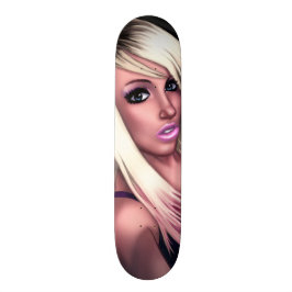 Skate Menina loura do patinador