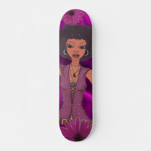 Skate Menina retro da margarida roxa