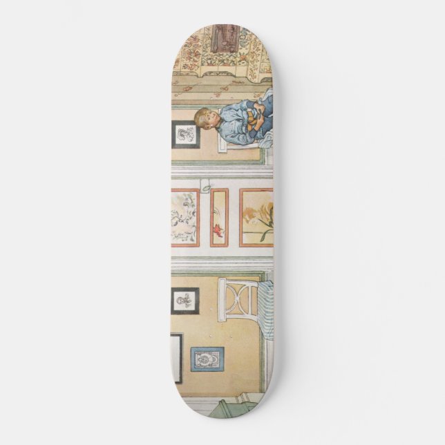 Skate Menino sentado no canto (por Carl Larsson) (Frente)