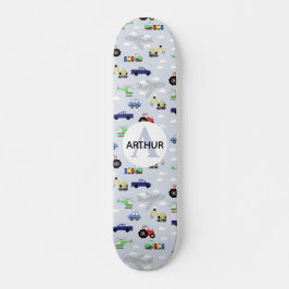 Skate Meninos Legal Blue Modern Transport Car Pattern Ki