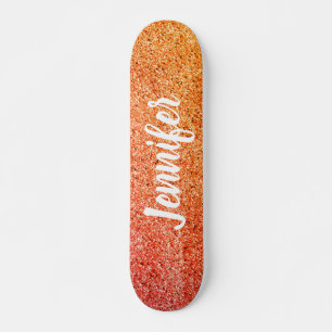 Skate Meninos Personalizados Glitter Amarelo-Laranja-Gir