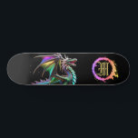 Skate *~* Metálico AP88 Dragão Teal Dourado Elemental<br><div class="desc">(Pesquise no código AP88 para localizar itens semelhantes ) Transferência fácil para outros produtos Zazzle. Element DRAGON (DRAGÃO de elemento) com ANEL de FIRE / FLAMES / FLAME e MONOGRAMA INICIAL para seu nome - Mantenha ou edite ou exclua o texto. Este famoso skate tradicional chinês estilo personalizado pro Element...</div>