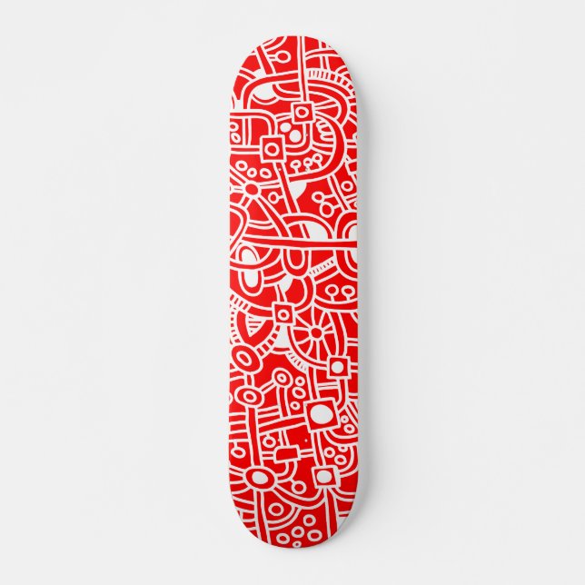 Skate Metropolis I - Branco em Vermelho (Frente)