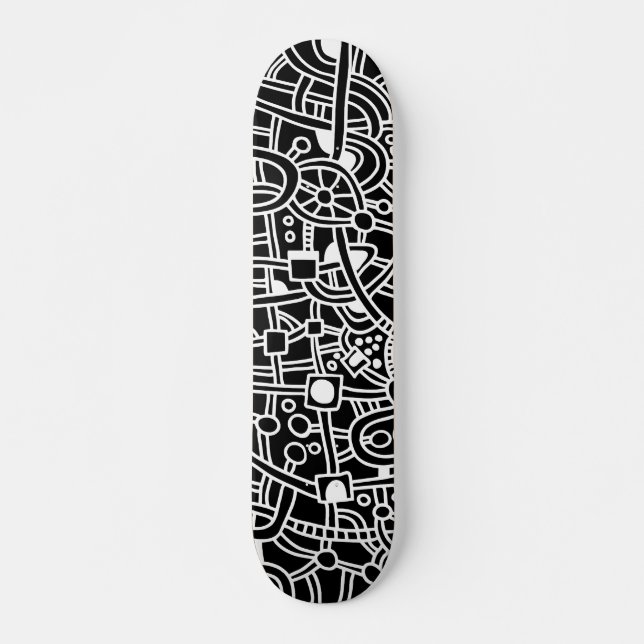 Skate Metrópolis II - Branco em Preto (Frente)