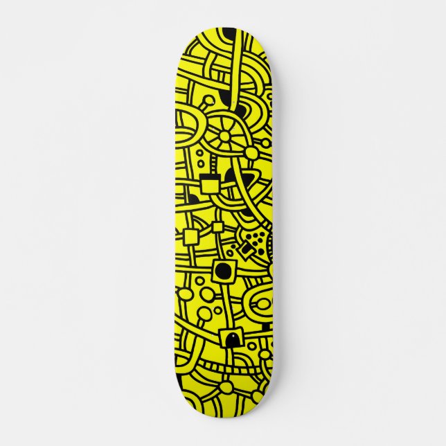 Skate Metrópolis II - Preto em Amarelo (Frente)