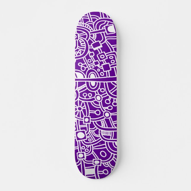 Skate Metropolis III - Branco em Roxo (Frente)