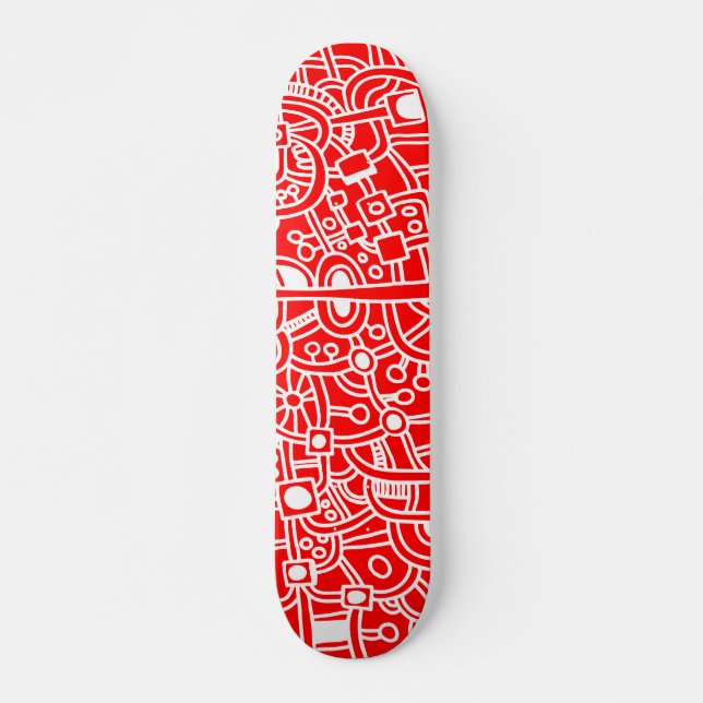 Skate Metropolis III - Branco em Vermelho (Frente)