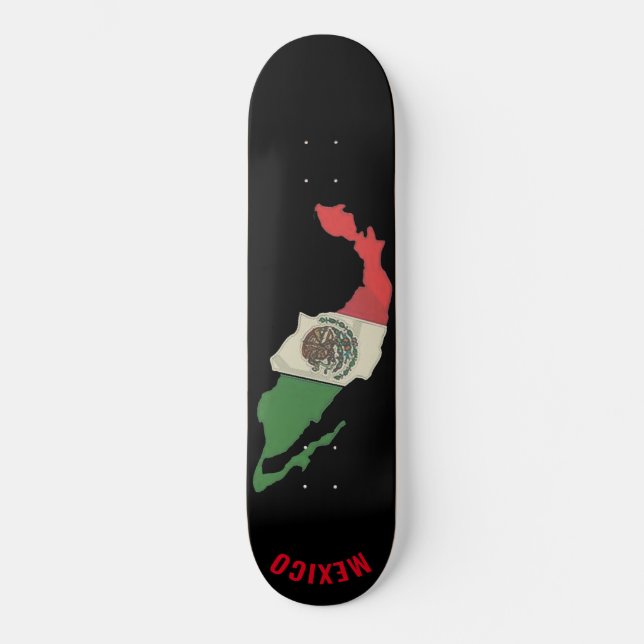 Skate México Orgulho Mexicano Bandeira Vermelha Verde em (Frente)