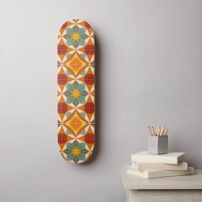 Skate Mid Century Modern Atomic Starburst Pattern (Arte de parede)