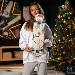 Skate Minimalista Geométrico com Terracota e Preto
