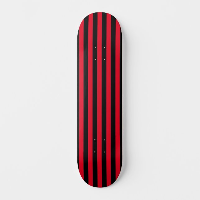 Skate Mínimo Vermelho e Preto Moderno Striped (Frente)