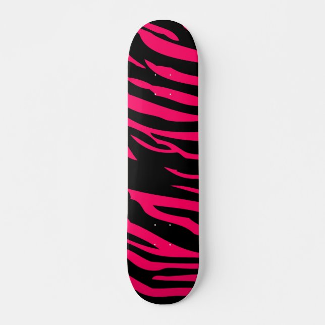 Skate Miniskaboard de Impressão em Zebra Negra Rosa Quen (Frente)