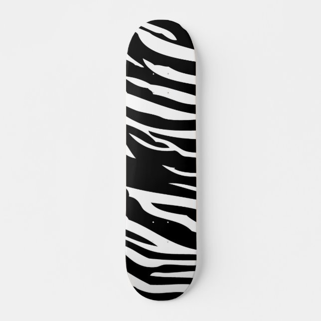 Skate Miniskateboard de Impressão de Zebra Negra e Branc (Frente)